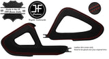 RED STITCH 2X DOOR HANDLE TRIM LEATHER COVERS FOR SMART FORTWO 451 07-14