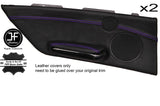 PURPLE STITCH 2X REAR DOOR CARD TRIM LEATHER COVER FOR BMW E46 CONVERTIBLE 98-05