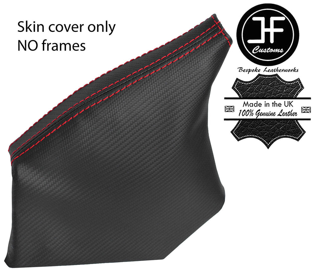 RED STITCHING CARBON VINYL HANDBRAKE GAITER FOR SUBARU IMPREZA WRX STI 08-14