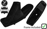 BLACK STITCH SUEDE HANDBRAKE GAITER WITH PLASTIC FRAME FOR BMW E90 E91 E92 E93