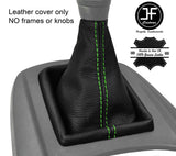 LIME GREEN STITCH FITS FORD FIESTA MK7 2008-2013 GEAR STICK GAITER LEATHER COVER