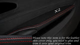 RED STITCH 2X FRONT DOOR ARMREST SKIN COVERS FITS BMW 6 SERIES E63 E64 04-10