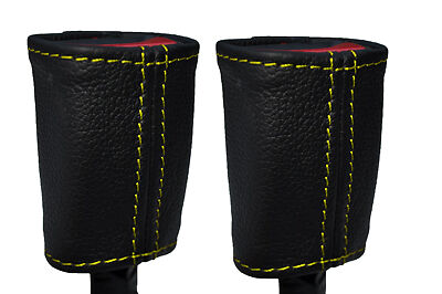 YELLOW STITCH FITS MERCEDES SLK R171 2004-2012 2X SEAT BELT LEATHER COVERS ONLY