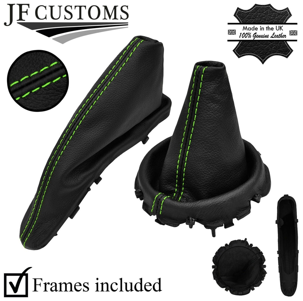 GREEN STITCH  LEATHER GEAR +HANDBRAKE+ FRAMES FOR BMW MINI R50 R53 2001-2006