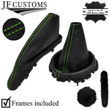 GREEN STITCH  LEATHER GEAR +HANDBRAKE+ FRAMES FOR BMW MINI R50 R53 2001-2006