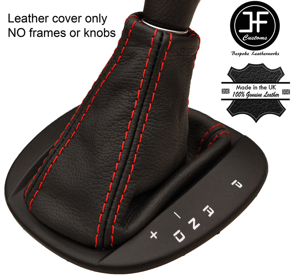 RED STITCH AUTO AUTOMATIC LEATHER GEAR GAITER FITS ALFA ROMEO MITO 2008-2016