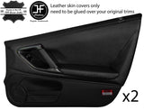 BLACK REAL LEATHER 2X FULL DOOR CARD COVERS FITS NISSAN GT-R GTR R35 2009-2017