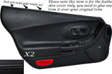 BLACK STITCH 2X FULL DOOR CARD LEATHER SKIN COVERS  FITS CORVETTE C5 1997-2004