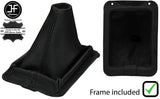 BLACK STITCH REAL LEATHER GEAR GAITER + PLASTIC FRAME FITS FORD CAPRI MK1