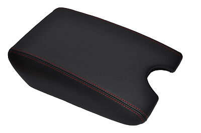 red stitch FITS INFINITI G37 SEDAN 09+ BLACK ARM REST COVER LEATHER ONLY