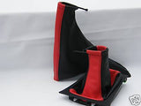 FITS ASTRA G AND COUPE GEAR&HANDBRAKE GAITER RED BLACK SET CUSTOM NEW MADE IN UK