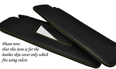YELLOW STITCHING FITS MERCEDES SLK R170 96-04 2X SUN VISORS LEATHER COVERS ONLY