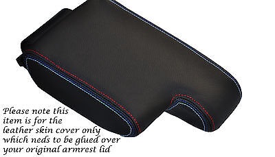 TRI STITCH FITS BMW 3 SERIES E36 1992-1999 ARMREST BLACK LEATHER COVER ONLY