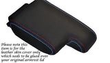 TRI STITCH FITS BMW 3 SERIES E36 1992-1999 ARMREST BLACK LEATHER COVER ONLY