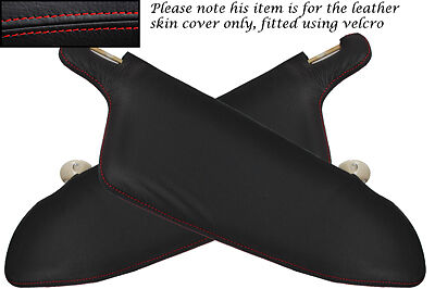 RED STITCHING FITS VOLVO 144 2X SUN VISORS LEATHER COVERS ONLY CUSTOM NEW