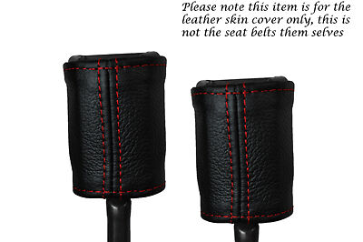 RED STITCHING FITS LDV CONVOY 2X FRONT SEAT BELT STALK LEATHER COVERS ONLY