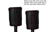 RED STITCHING FITS LDV CONVOY 2X FRONT SEAT BELT STALK LEATHER COVERS ONLY