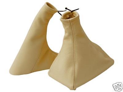 FITS VAUXHALL OMEGA B C GEAR&HANDBRAKE GAITER CREAM LEATHER CUSTOM NEW