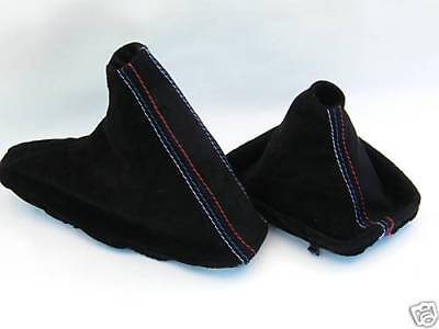 FITS BMW E36 E46 BLACK SUEDE GEAR GAITER COVER TRI STITCHING 1991-20005