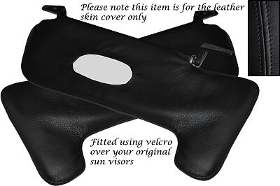 BLACK STITCHING FITS FIAT X1/9 X19  2X SUN VISORS LEATHER COVERS ONLY CUSTOM NEW