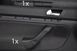 black stitch FITS VW GOLF 5 MK5 V JETTA 04-09 2X LEATHER DOOR HANDLE COVERS
