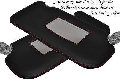 RED STITCH FITS FORD FIESTA MK6 MK7 FUSION 02-08 2X SUN VISORS LEATHER COVERS
