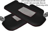 RED STITCH FITS FORD FIESTA MK6 MK7 FUSION 02-08 2X SUN VISORS LEATHER COVERS