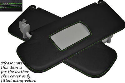 GREEN STITCHING FITS VW GOLF MK4 4 IV JETTA  98-05 2X SUN VISORS LEATHER COVERS