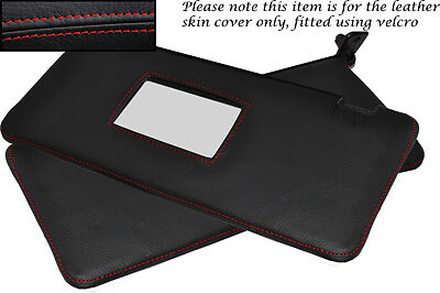 RED STITCHING FITS LANCIA DELTA 86-94  2X SUN VISORS LEATHER COVER ONLY