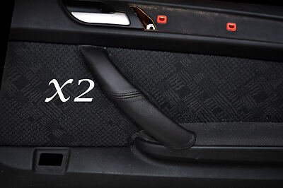 BLACK STITCH FITS BMW X5 E53 2000-2007 2X REAR DOOR HANDLE LEATHER COVERS ONLY