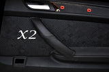 BLACK STITCH FITS BMW X5 E53 2000-2007 2X REAR DOOR HANDLE LEATHER COVERS ONLY