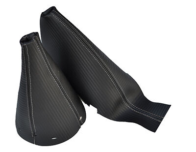 GREY STITCH FITS BMW MINI COOPER S ONE 01-2011 GEAR HANDBRAKE CARBON VINYL