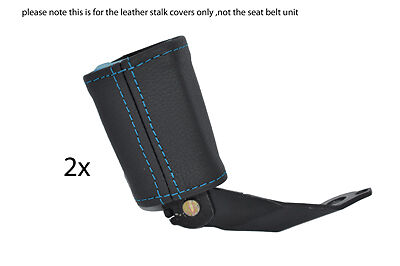 blue stitch FITS AUDI TT MK1 1998-2006  2X FRONT SEAT BELT STALK LEATHER COVERS