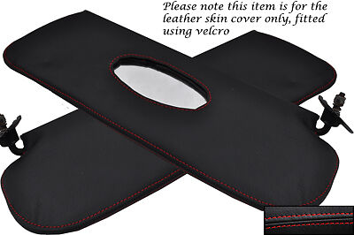 RED STITCH FITS RELIANT SCIMITAR GTE SE5 2X SUN VISORS LEATHER COVERS ONLY
