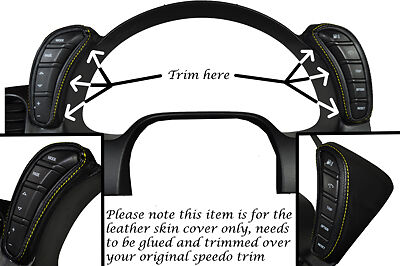 YELLOW STITCH FITS CORVETTE C6 2005-2013 2X DASH PODS LEATHER WRAPS COVERS