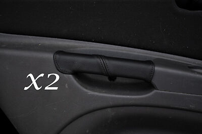 BLACK STITCHING FITS KIA RIO 05-10 2X DOOR HANDLE LEATHER COVERS ONLY CUSTOM NEW
