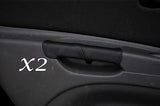 BLACK STITCHING 2X FRONT DOOR HANDLE LEATHER COVERS FITS KIA CEED 2008-2011