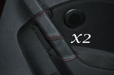 RED STITCH FITS VW GOLF MK6 6 VI 2008-2013 2X REAR DOOR HANDLE LEATHER COVERS