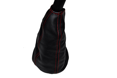 RED STITCHING FITS FIAT PANDA 85-03 LEATHER GEAR GAITER FITS OVER RUBBER GAITER