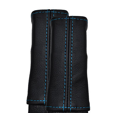 BLUE STITCH FITS CAMARO FIREBIRD 82-92 2X SEAT BELT STALK LEATHER COVERS ONLY