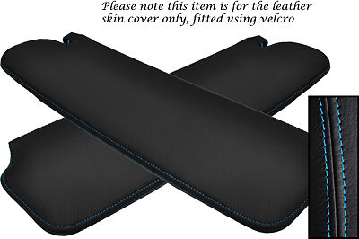 BLUE STITCH FITS MG MGB GT 1965-1980 2X SUN VISORS LEATHER COVERS NO MIRROR