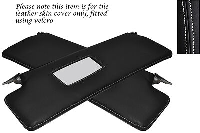 WHITE STITCHING FITS ROVER P5 P5B V8 COUPE 2X SUN VISORS LEATHER COVERS ONLY