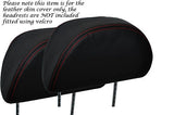 RED STITCH FITS  ROVER 200 95-99 2X FRONT HEADRESTS LEATHER COVERS ONLY