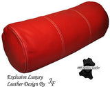 EXCLUSIVE LUXURY GENUINE RED LEATHER ROUND CUSHION BOLSTER ROLL 9" x 24"