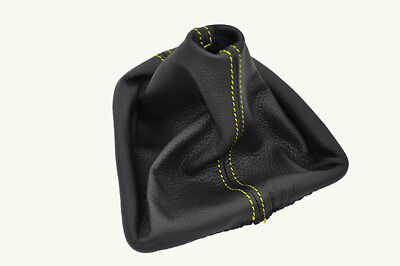 YELLOW STITCHING FITS FIAT FIORINO PEUGEOT BIPPER  2008+ LEATHER GEAR GAITER