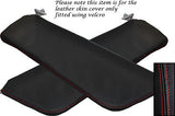 RED STITCHING FITS MORRIS MARINA 2X SUN VISORS LEATHER COVERS ONLY CUSTOM NEW