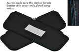 BLUE STITCHING FITS FORD ESCORT MK2 2X SUN VISORS LEATHER COVERS ONLY CUSTOM NEW