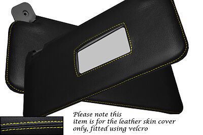 YELLOW STITCHING FITS FIAT PUNTO MK1 93-99 2X SUN VISORS LEATHER COVERS ONLY