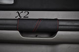 RED STITCH FITS NISSAN X TRAIL X-TRAIL 01-07 2X FRONT DOOR HANDLE LEATHER COVERS
