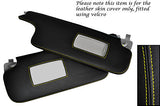 YELLOW STITCH FITS RENAULT MEGANE 2002-2008 2X SUN VISORS LEATHER COVERS ONLY